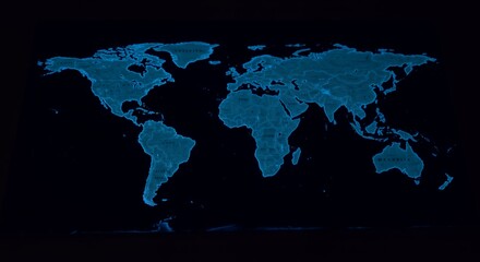 Glowing World Map: A Digital Atlas of Nations