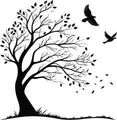 Elegant Bird Silhouette Design for Logo and Branding