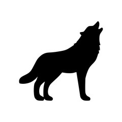 black silhouette of a wolf