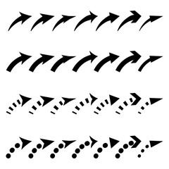 Curved arrow icons set. Vector icons for infographics, presentations or navigation elements