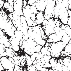 Cracked Texture Seamless Black and White Pattern for Design Projects