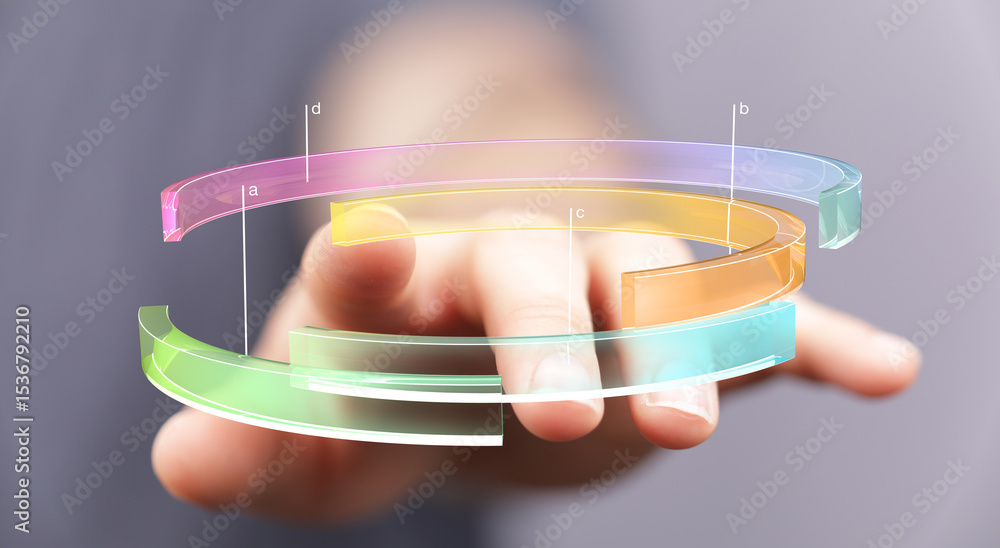 Poster modern technology, data analysis, touchscreen interface, futuristic concept. perfect for tech, busin
