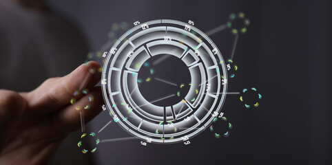 Modern technology, data analysis, business intelligence, futuristic interface, digital marketing.