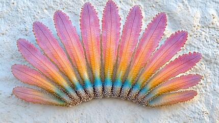 Vibrant Colorful Fan Shaped Abstract Floral Design