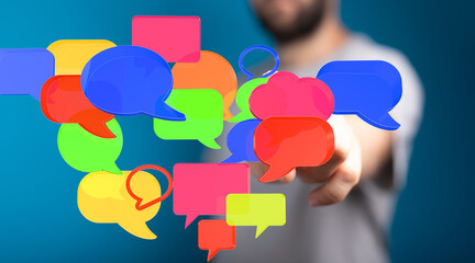Abstract image of colorful speech bubbles.  Perfect for communication, connection, and social media...