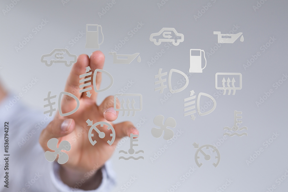 Poster Learn to identify and understand your car's dashboard warning lights.  Prevent costly repairs!