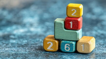 Wooden blocks arranged in a growth or ranking structure