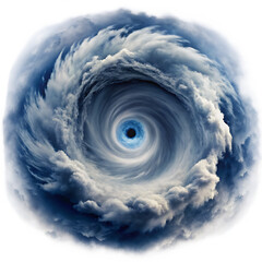 the eye of the storm a vortex of clouds and wind isolated on white background PNG,AI GENERATED