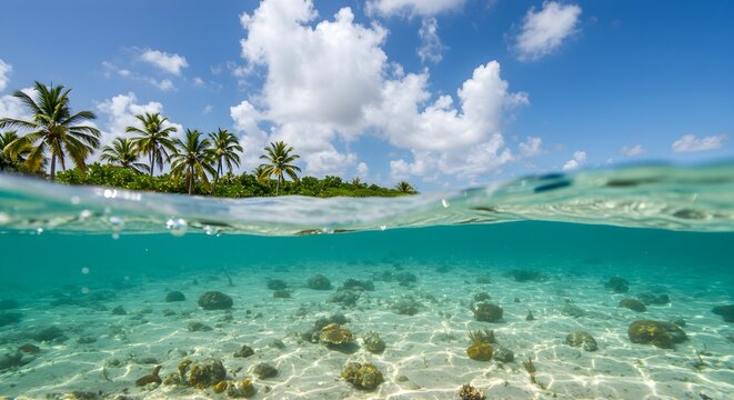 Tropical beach and shallow water