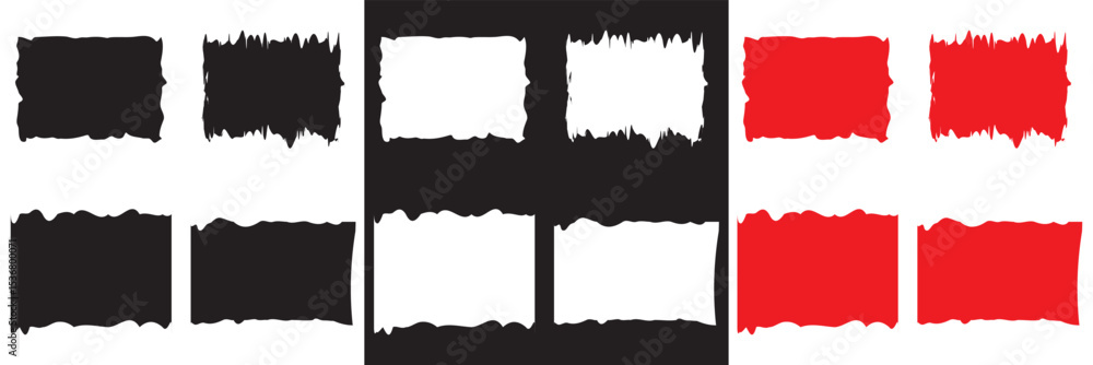 Aufkleber empty pieces of ripped teared sheets with jagged edges. scraps of torn paper vector. vector for webs