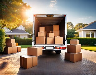 a truck filled with boxes and moving furniture house moving moving service and moves