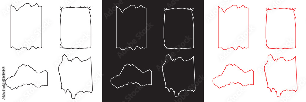 Poster empty pieces of ripped teared sheets with jagged edges. scraps of torn paper vector. vector for webs