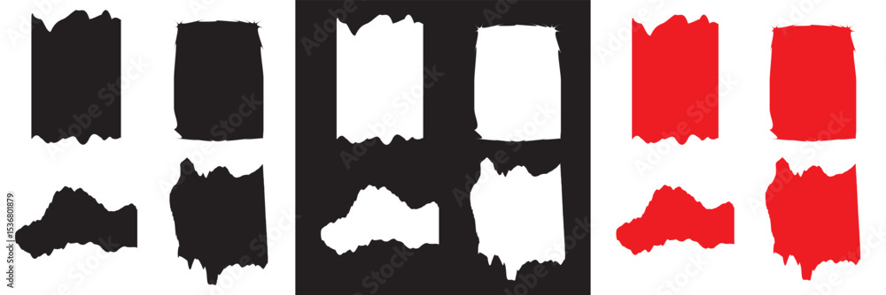Poster empty pieces of ripped teared sheets with jagged edges. scraps of torn paper vector. vector for webs