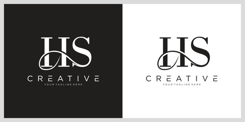 Initial HS or SH Letter Logo Design