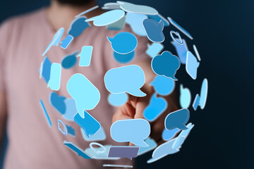 Seamless communication, global reach.  Modern networking and online conversation.