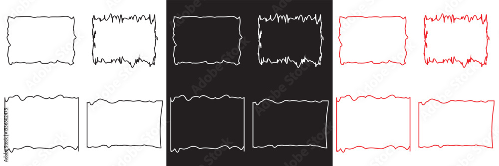 Poster empty pieces of ripped teared sheets with jagged edges. scraps of torn paper vector. vector for webs