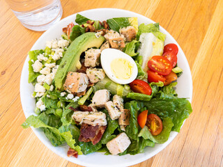 Herb Chicken, Bacon, Egg, and Tomato Salad