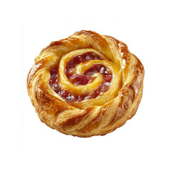 Delicious Raspberry Swirl Pastry - Sweet Treat Close-Up