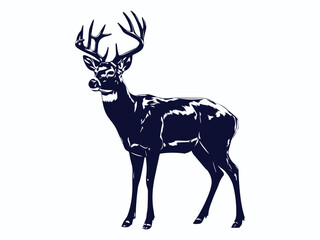 deer vector illustration, deer silhouette vector art