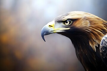 Obraz premium Majestic Golden Eagle Profile Closeup Wildlife Photography