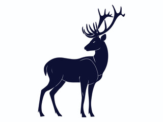 deer vector illustration, deer silhouette vector art