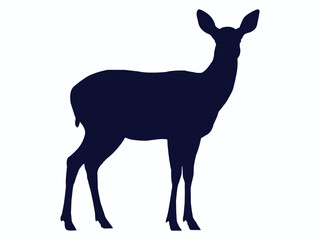 deer vector illustration, deer silhouette vector art
