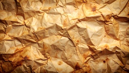 Wrinkled parchment with stains

