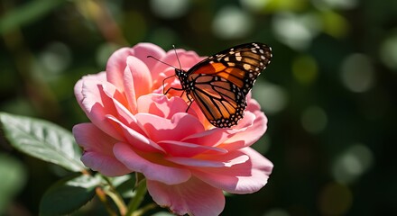 butterfly in the flower, pollinator week background celebrating