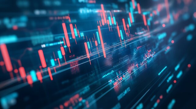 Analyzing stock market data with candlestick chart and financial technology for investment strategy - Powered by Adobe