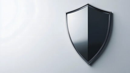 Cyber security safety shield in minimalistic style. 3d vector illustration. white background