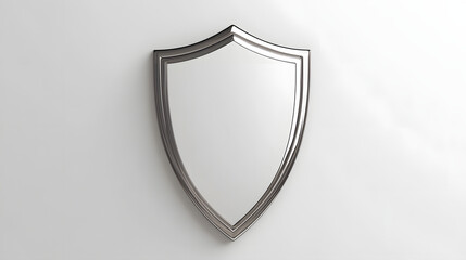 Cyber security safety shield in minimalistic style. 3d vector illustration. white background