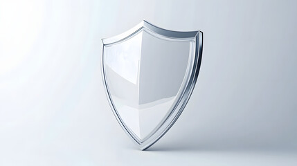 Cyber security safety shield in minimalistic style. 3d vector illustration. white background