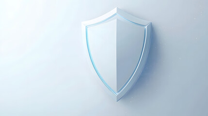 Cyber security safety shield in minimalistic style. 3d vector illustration. white background