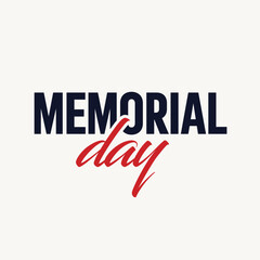 Classic Memorial Day Typography in Red and Navy