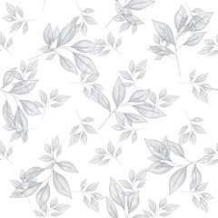 Watercolor seamless pattern with herbs and flowers. Romantic floral background. Fabric design.