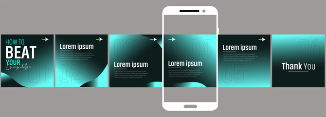 social media carousel, step by step guide to write Instagram carousel design, Set of LinkedIn carousel post.