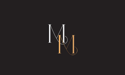 MM, M,  MM , Abstract Letters Logo Monogram	