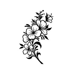 Bipinnate leaf Black And White, Vector Template Set for Cutting and Printing