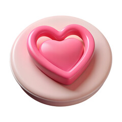 Three-dimensional pink heart icons design isolated on a transparent background perfect for valentines day or romantic concepts