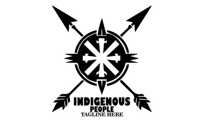 International day of the world's indigenous people. Shield and crossed spears vector illustration, shield and crossed spears logo design and shield and crossed spears icon