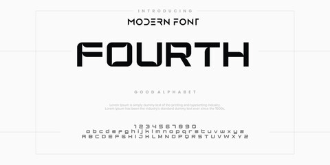 Design Modern abstract digital alphabet font. Minimal technology typography, Creative urban sport fashion futuristic font and with numbers. vector illustration.