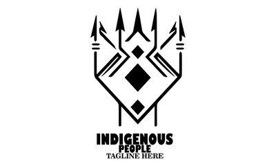 International day of the world's indigenous people. Shield and crossed spears vector illustration, shield and crossed spears logo design and shield and crossed spears icon