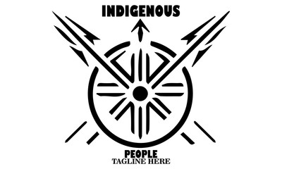 International day of the world's indigenous people. Shield and crossed spears vector illustration, shield and crossed spears logo design and shield and crossed spears icon
