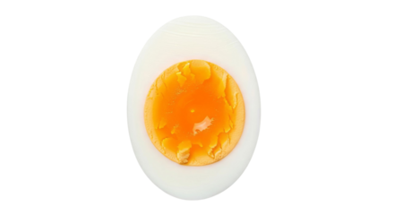 Sectioned hard boiled egg  on transparent background