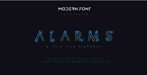 Creative Outline Double line monogram alphabet and tech fonts. Lines font regular uppercase and lowercase. Vector illustration.