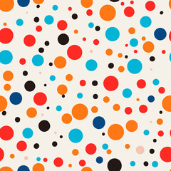 White background colorful polka dot seamless pattern background

