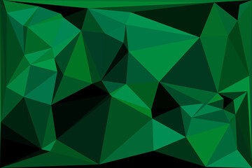 Abstract green low polygonal texture background