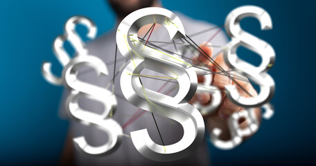 Obraz premium Abstract image of interconnected paragraph symbols, representing legal networks and collaboration.