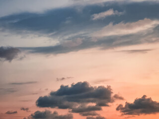 Beautiful sky background in the afternoon- Sunset sky with orange light clouds with cloudy sky.