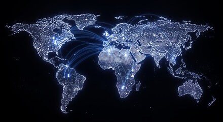 Global Network Connections: A Visualization of Worldwide Interconnectivity